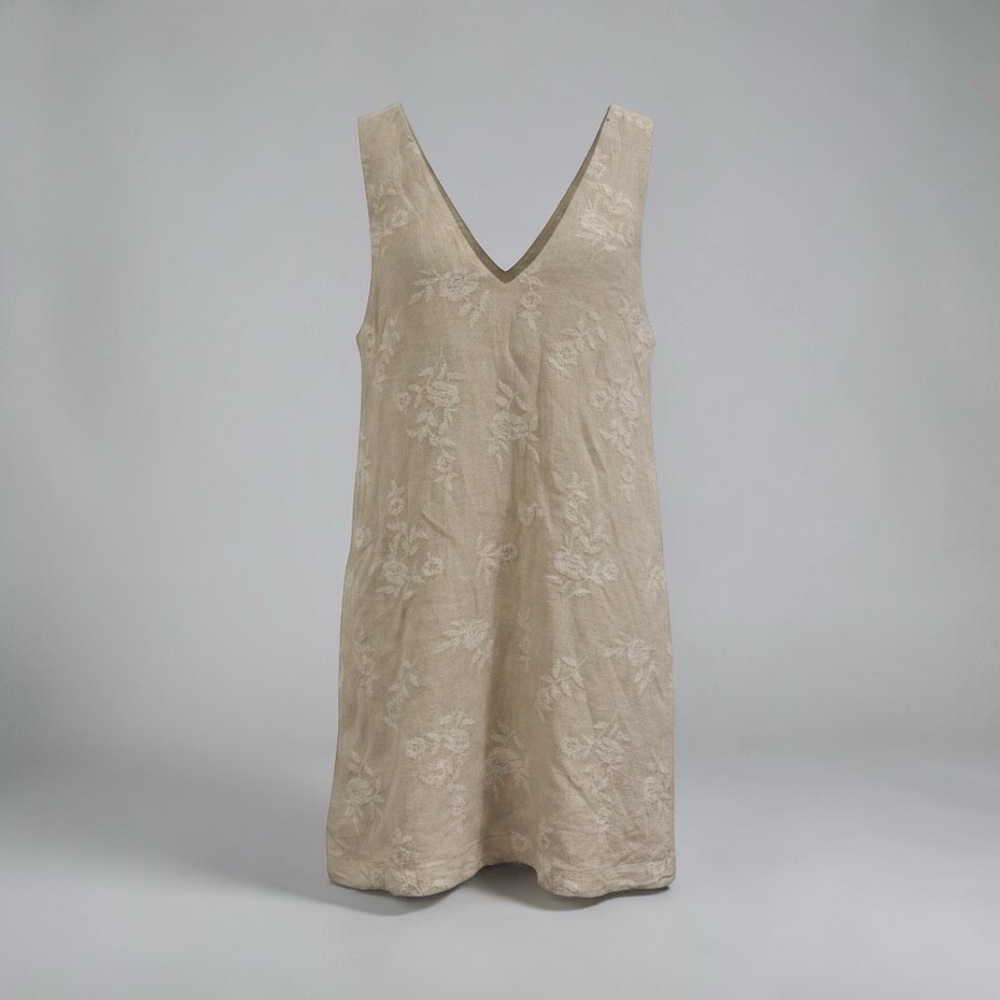 Abercrombie & Fitch Linen Embroidered Mini Dress